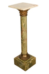 Antique Neo Classical Onyx & Gilt Bronze Pedestal