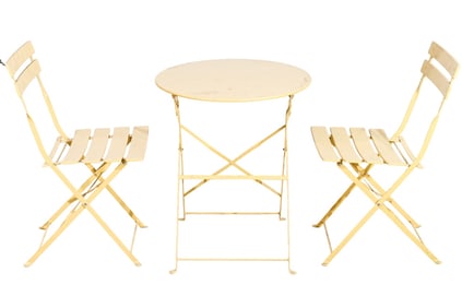 Outdoor Metal  Foldable Table and Two Chairs