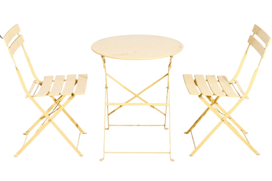 Outdoor Metal  Foldable Table and Two Chairs (1 of 12)