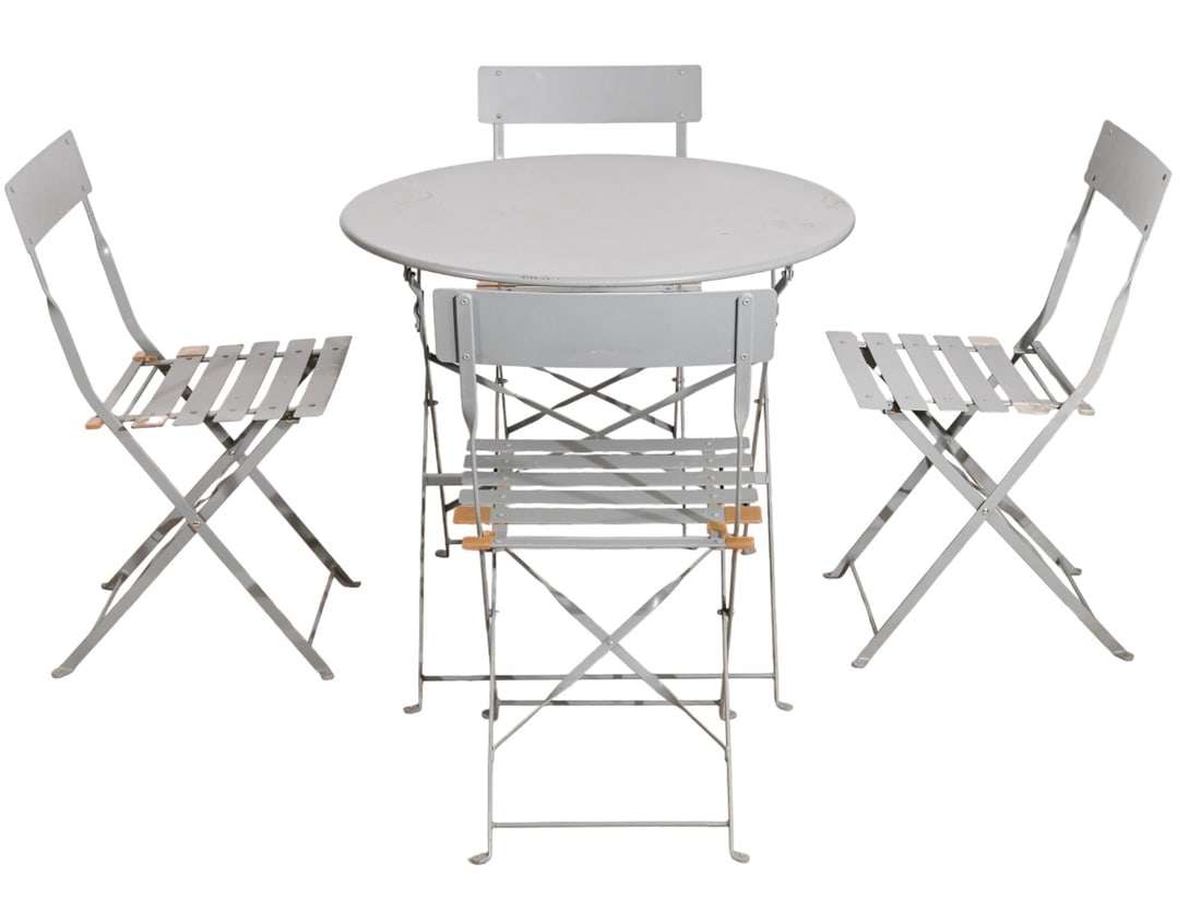 Outdoor Metal Foldable Table w/ 4 Matching Chairs (1 of 12)