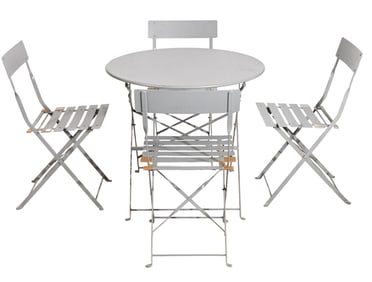 Outdoor Metal Foldable Table w/ 4 Matching Chairs