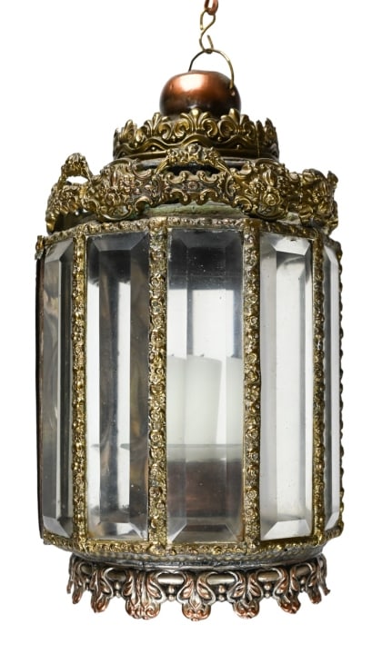 Antique 18th C Pendant Candle Lantern Decorated (1 of 8)