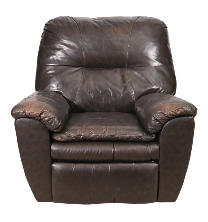 Vintage Leather Lounge Recliner Chair: Vintage Leather Lounge Recliner Chair.Measures 40 inches x 40 inches x 40 inches seat height 19 inches.