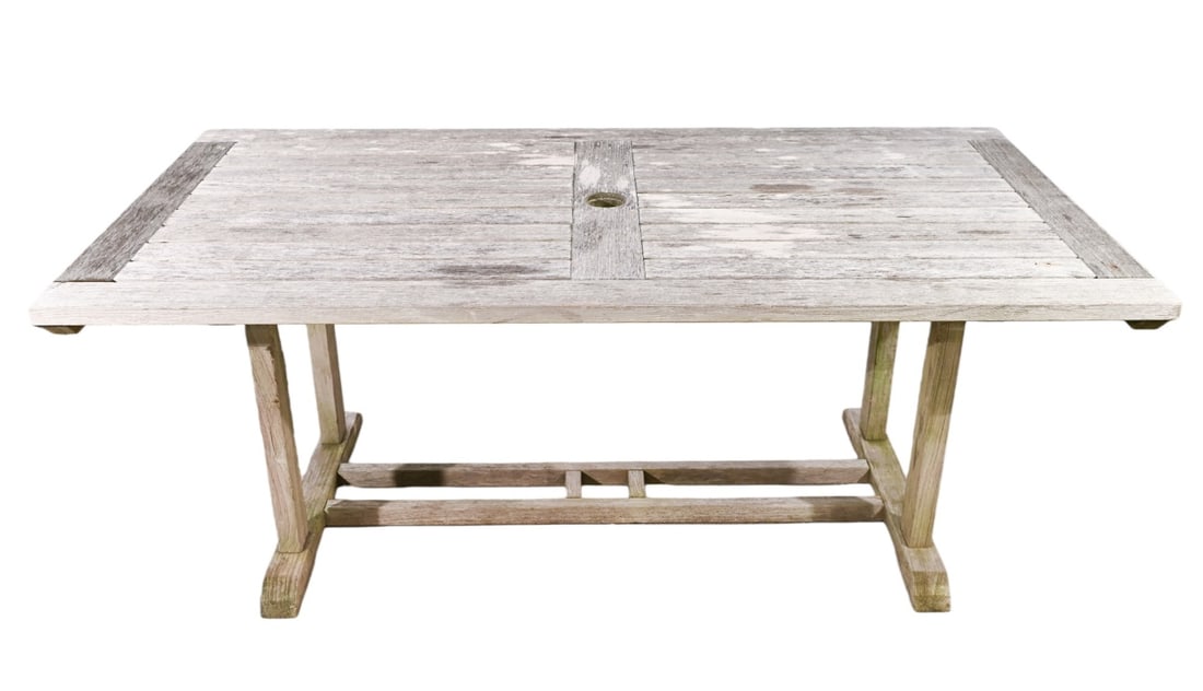 Teak Outdoor Trestle Dining Table (1 of 11)
