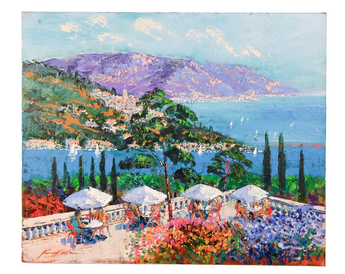 Kerry Hallam Signed Acrylic Painting Cote D'Azure (1 of 14)