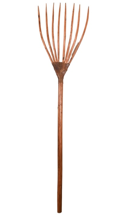 Antique Primitive Wooden and Leather Wrapped Rake (1 of 8)