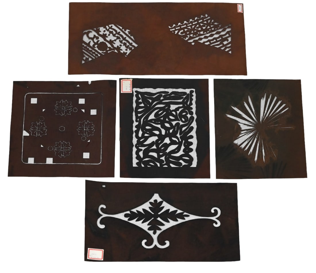 Collection 5 Vintage Japanese Katagami Stencils (1 of 9)