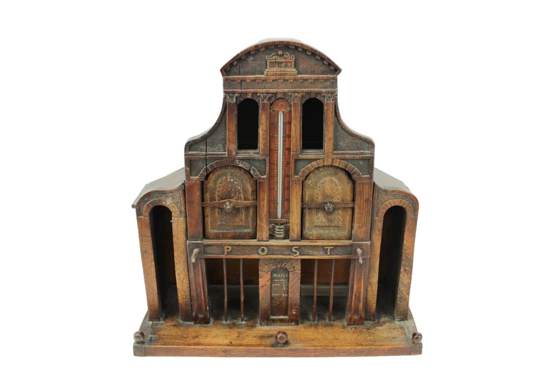 Antique Folk Art Hand Carved Post Office Secretary (1 of 10)