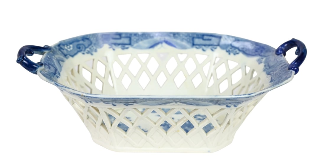 Davenport Reticulated Pearlware Chestnut Basket (1 of 9)