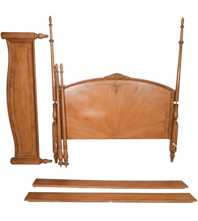 French Provincial Hand Carved King Size Bed Frame (1 of 17)