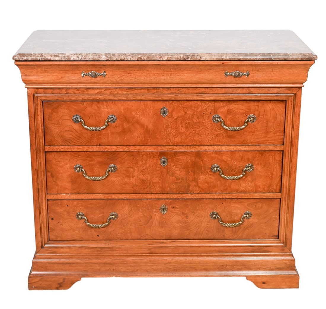 Vintage Thomasville Marble Top Walnut Dresser (1 of 14)