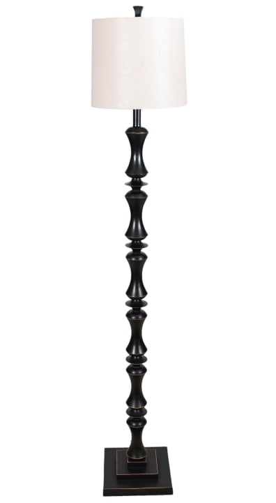 Mid Century Black Painted Turned Look Floor Lamp (1 of 11)