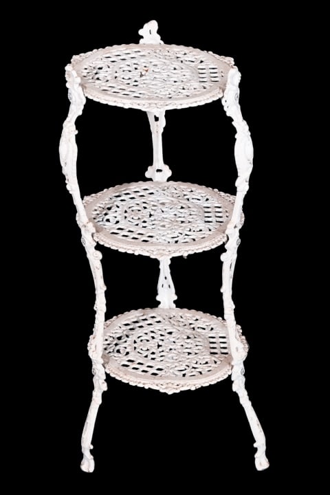 Antique Three Tier Cast Iron Outdoor Plant Stand (1 of 7)