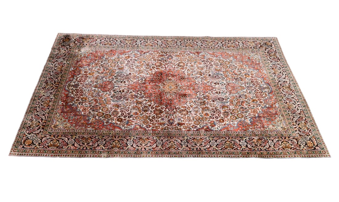 Oriental Hand Woven Wool and  Silk Carpet (1 of 7)