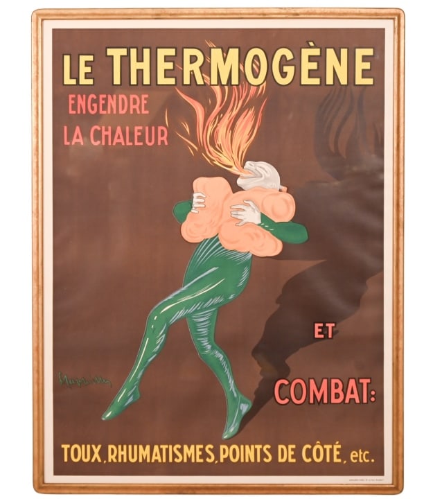Leonetto Cappiello Le Thermogene Framed Poster: Leonetto Cappiello Le Thermogene Framed Poster. Measures 41 inches x 31 inches.