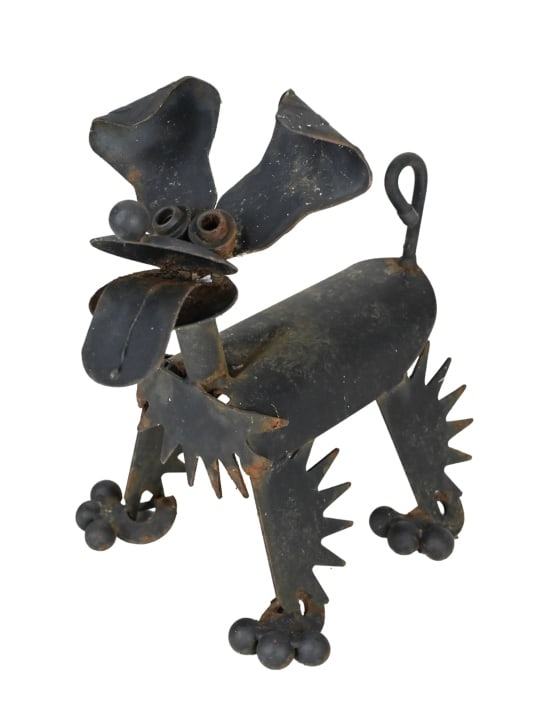 Folk Art Wrought Iron Statue of Dog (1 of 6)