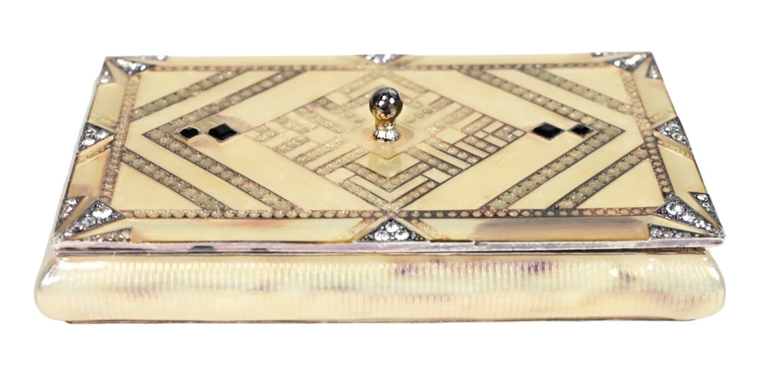 Jay Strongwater Style Enamel Jeweled Table Box (1 of 7)