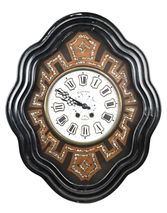 Antique French Greffoz a Belfort Carved Case Clock (1 of 9)