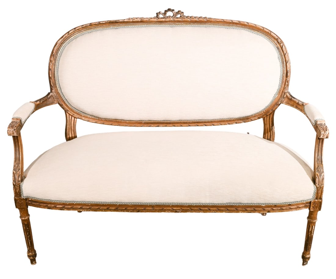 French Louis XVI Style Neoclassical Canape Settee (1 of 14)