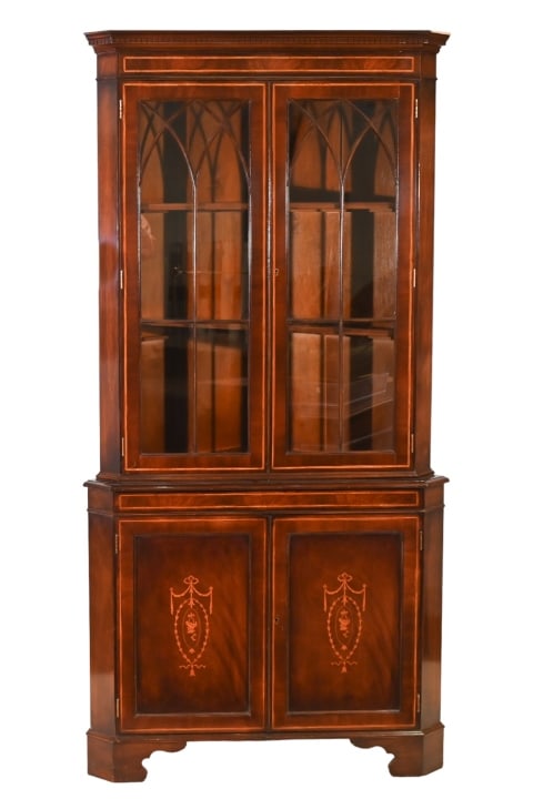 Edwardian Style Inlaid Mahogany Corner Cabinet (1 of 16)