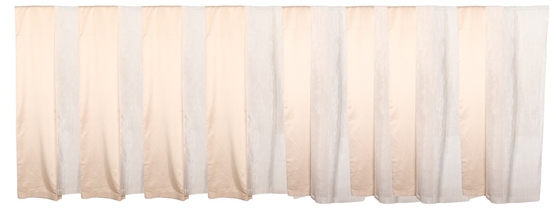 8 Custom Made Silk Drapes w Organza Overlay Drape (1 of 11)