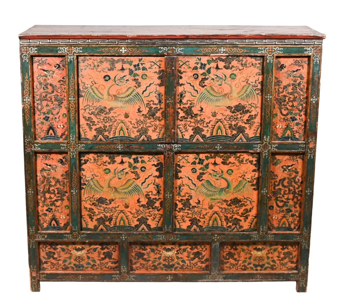 Antique Tibetan Hand Painted Ritual Cabinet (1 of 16)
