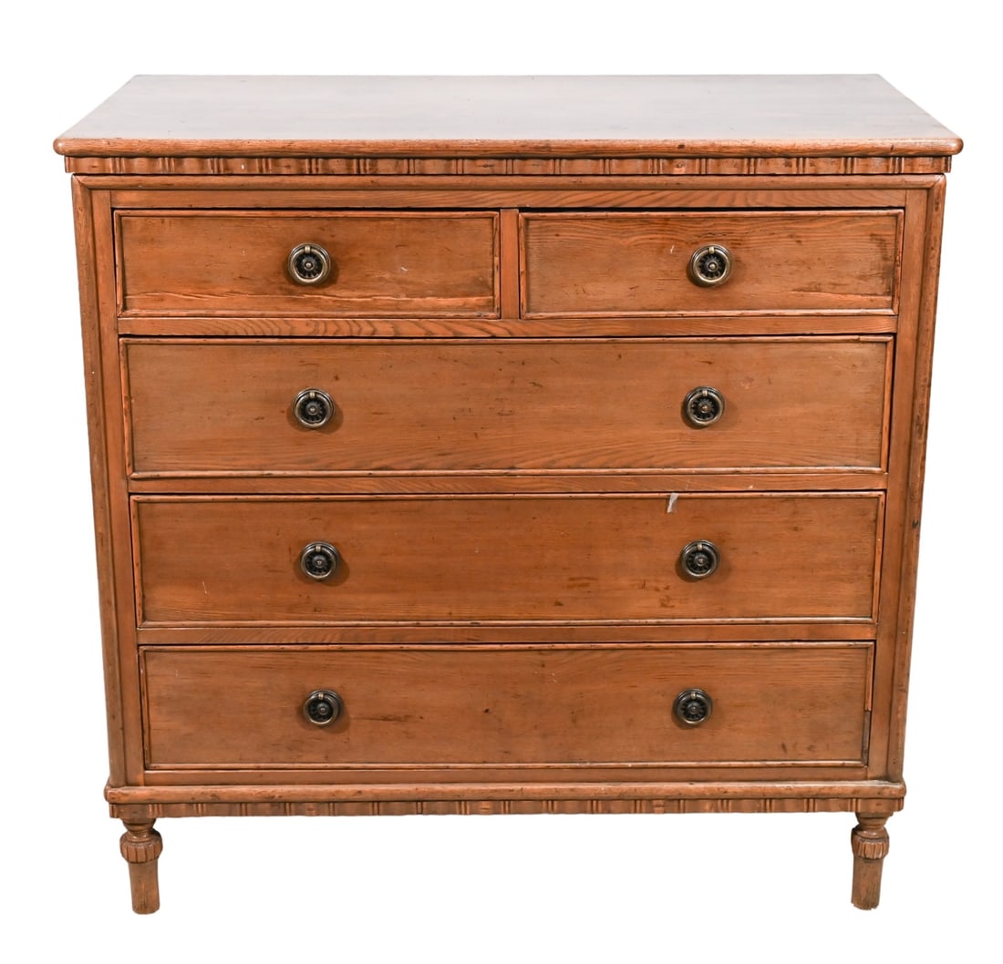 Antique Neoclassical Italian Inlaid Dresser: Antique Neoclassical Italian Inlaid Dresser.Crack on one drawer front and broken trim on one side.Measures 41 inches x 42 inches x 22 inches.