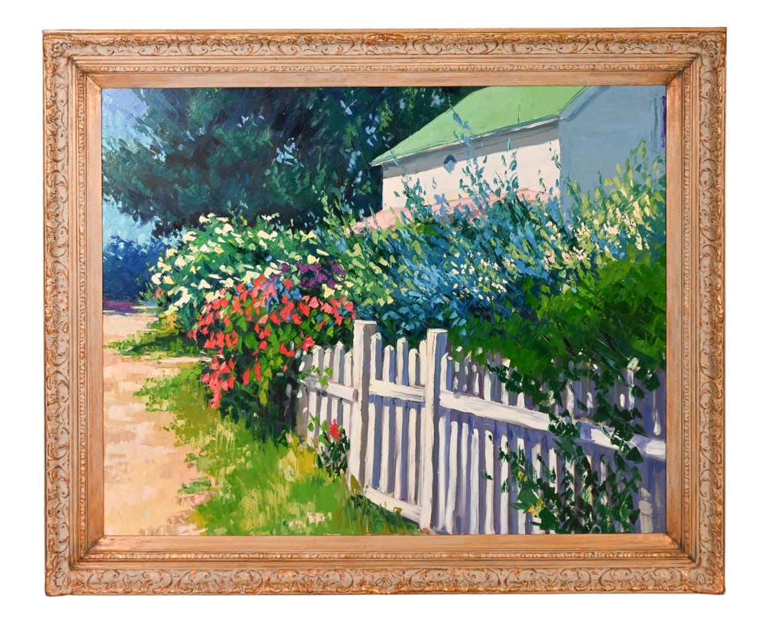 Sandra Boschet Oil Painting Cottage Picket Fence (1 of 11)