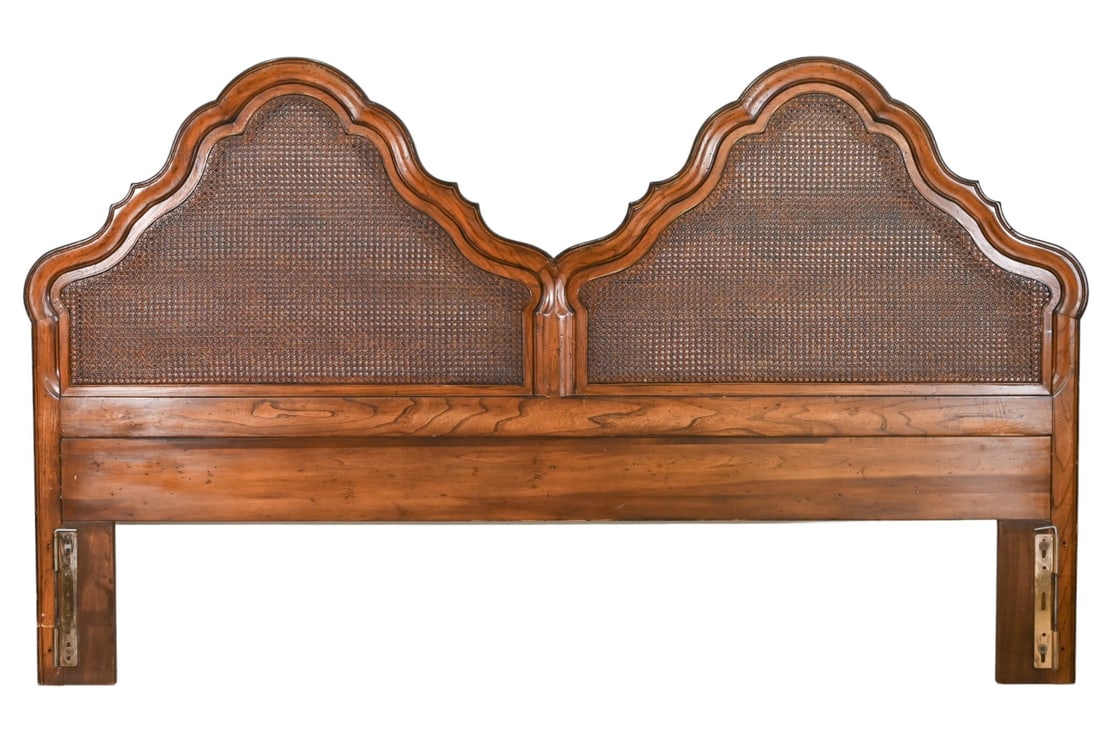 French Provincial Carved Cane Back Headboard (1 of 18)