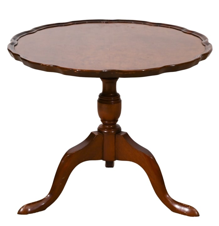 Chippendale Style Hand Carved Round Flip Top Table (1 of 9)