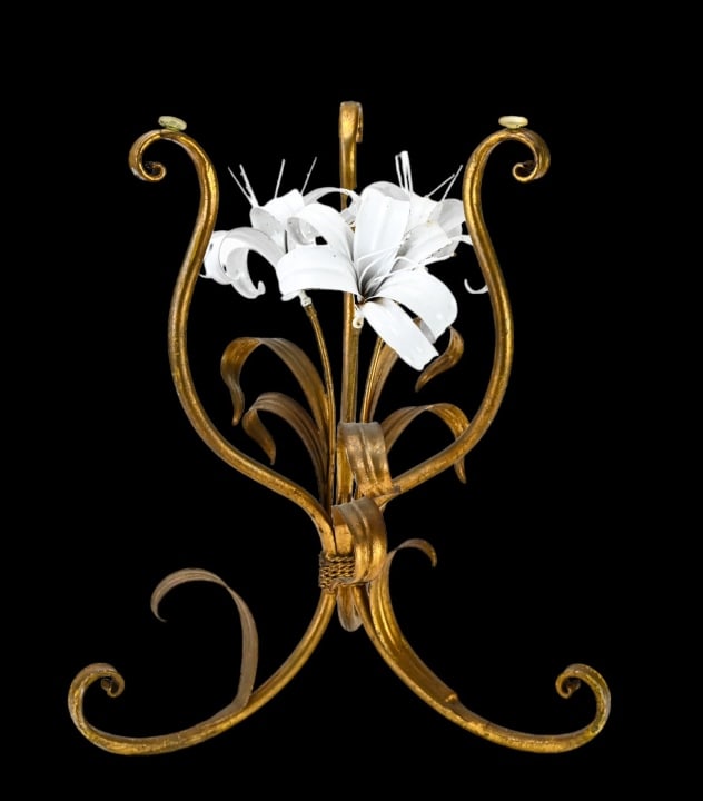 Vintage Italian Wrought Iron Tole Lily Table Base (1 of 12)