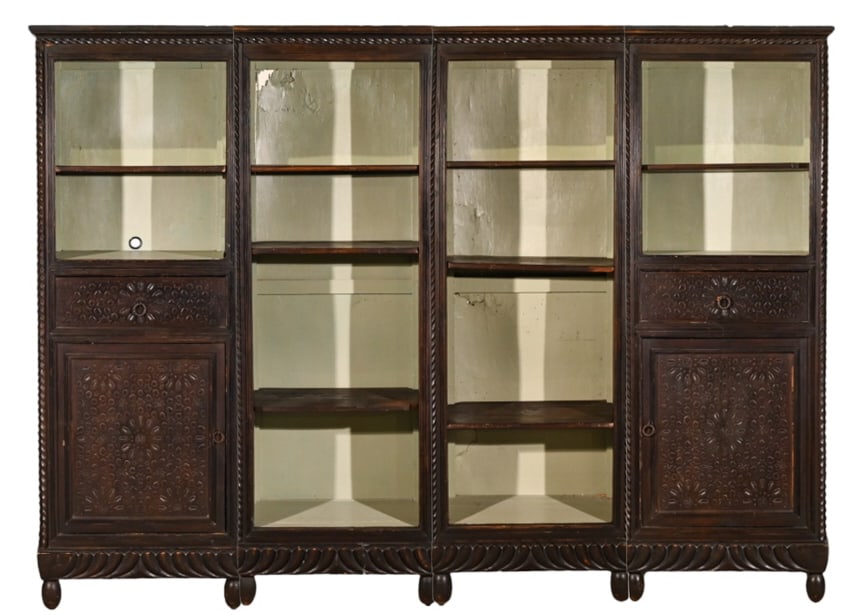 Antique French Hand Carved Oak Bookcase (1 of 20)