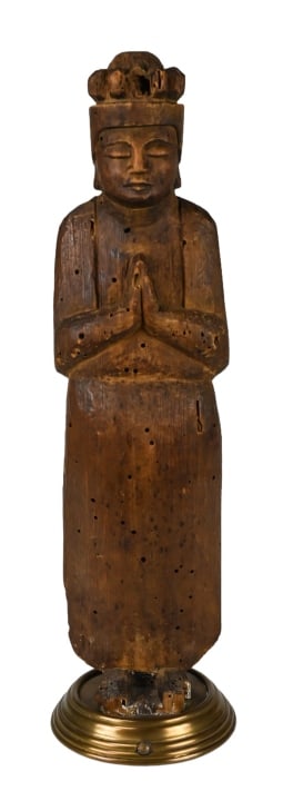 Antique Indo Persian Hand Carved Monk Statue (1 of 8)