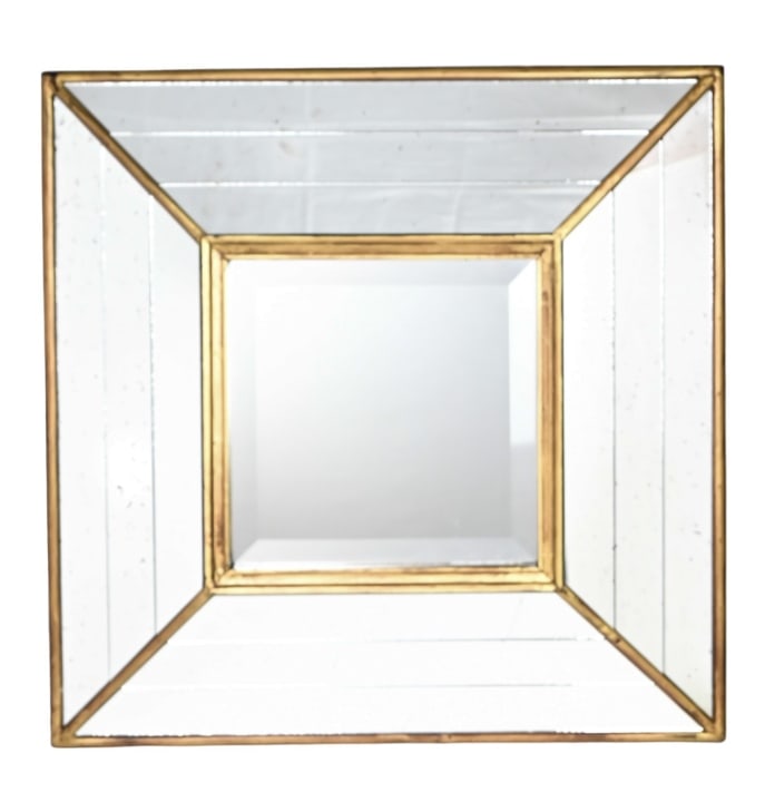 Contemporary Mirrored Cushion Beveled Wall Mirror (1 of 6)