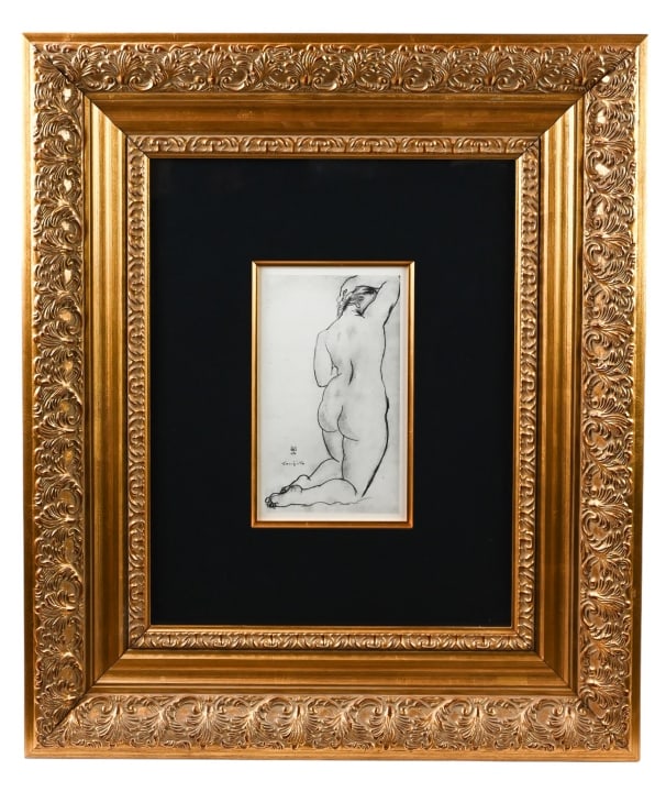 L. T. Foujita Engraving Titled Femme Nue Vue Dos (1 of 9)
