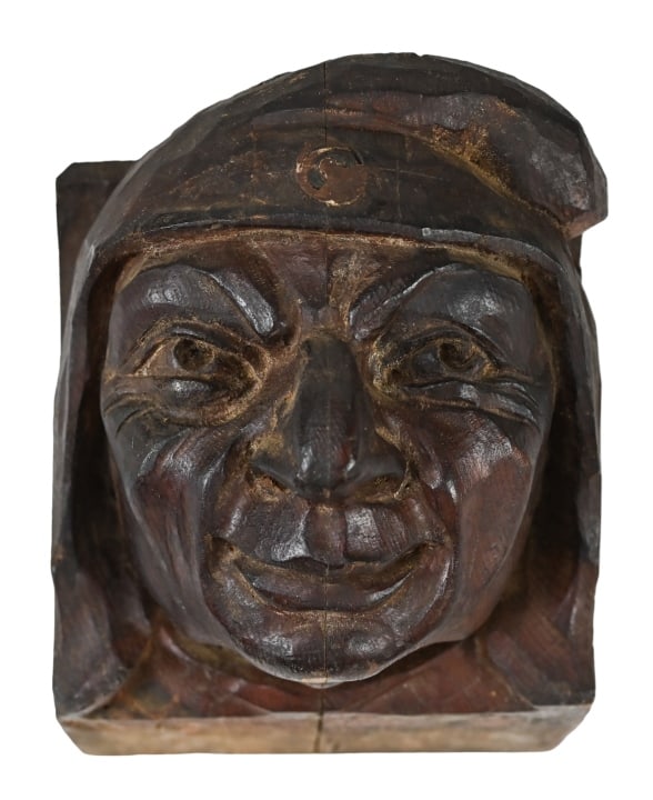 Antique German Carving Bust of Man: Antique German Carving Bust of Man. Measures 9 inches x 7 inches x 7 inches.