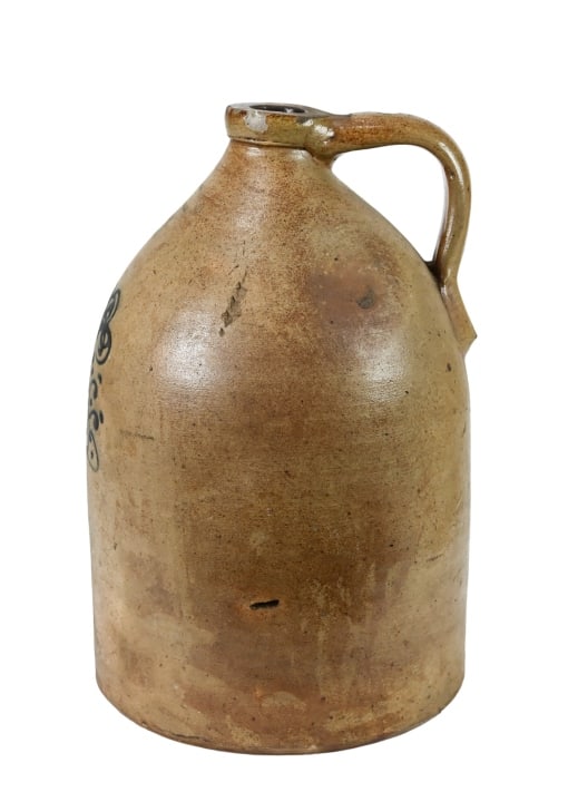 Antique Salt Pottery Jug Cobalt Blue Design & Mark (1 of 7)