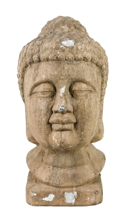 Cast Plaster 24 Inch Buddha Head Statue (1 of 6)