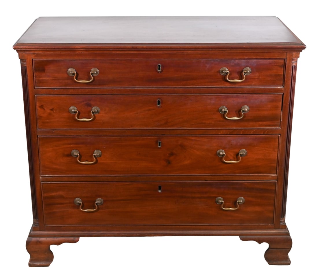 Antique Georgian Carved Mahogany Chest (1 of 12)