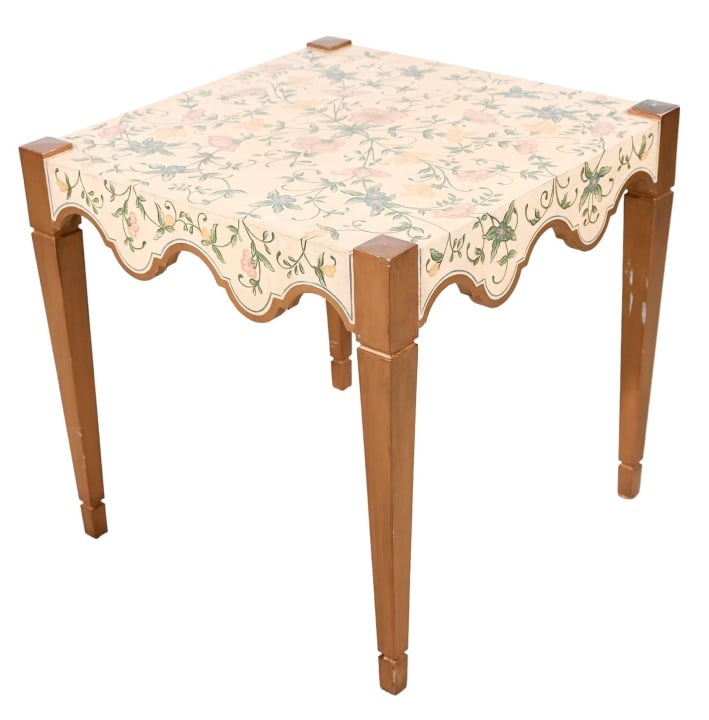 French Country Hand Painted Gilt Side Table (1 of 10)