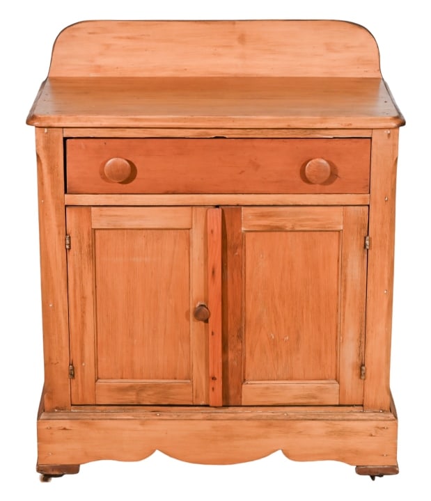 Vintage Pine Wash Stand on Casters (1 of 9)