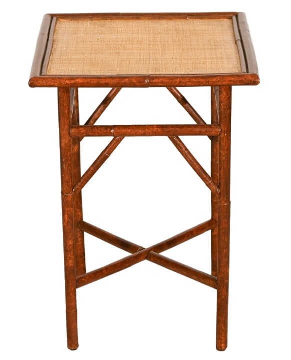 French Cane Top Bamboo Side Table (1 of 9)