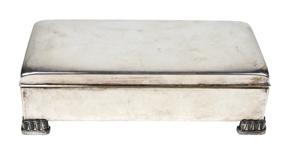 Vintage Poole Silver Plated Lined Cigarette Box (1 of 5)