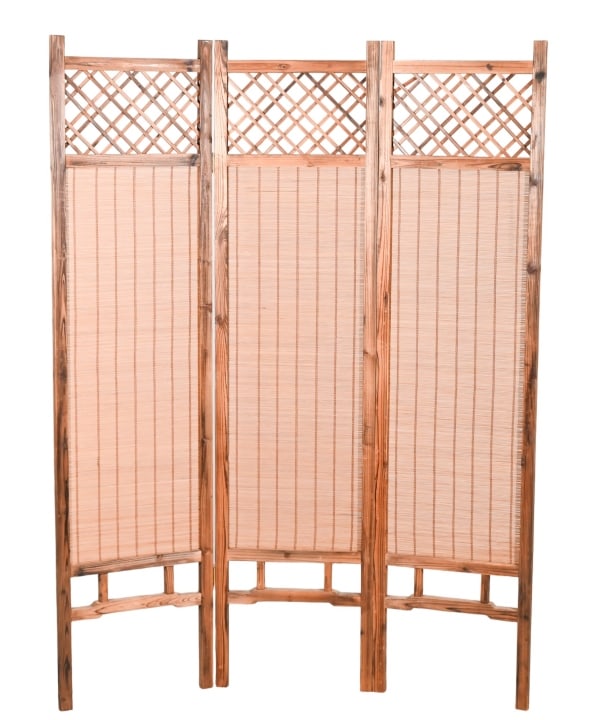 3 Panel Screen Folding Weave Bamboo Room Divider (1 of 8)