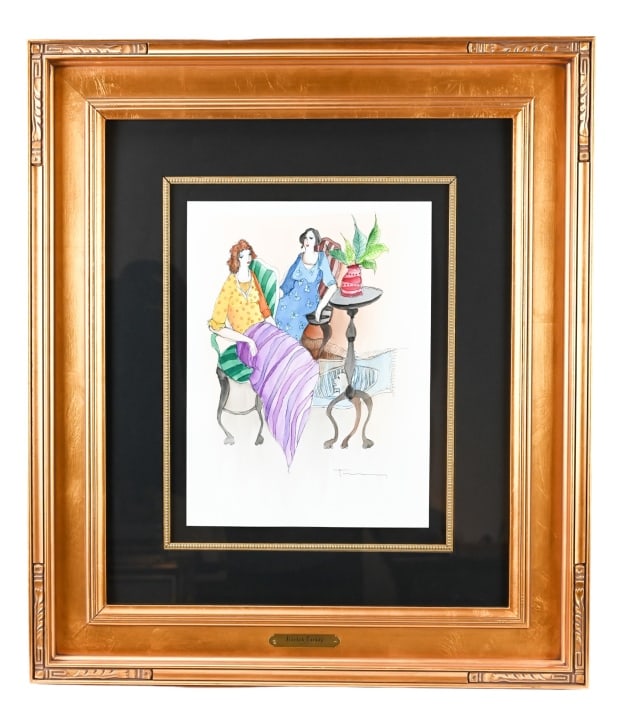 Itzchak Tarkay Signed Mixed Media Watercolor COA (1 of 10)