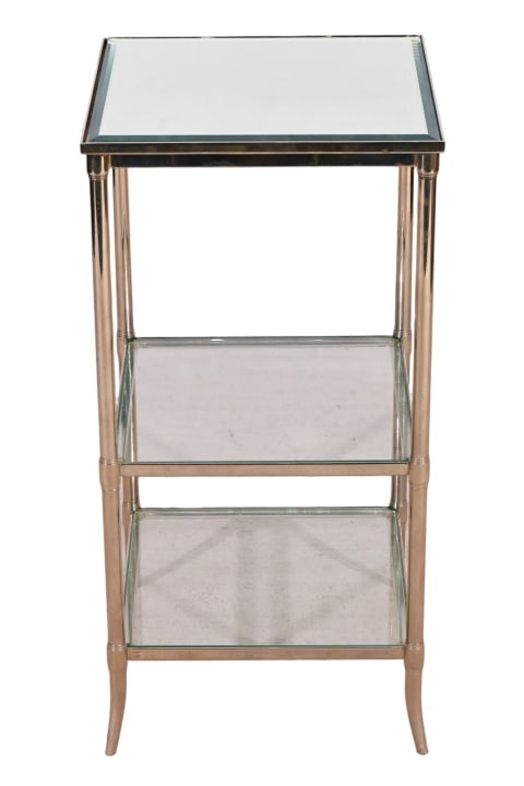 Regency Style Chrome Glass & Mirrored  Side Table (1 of 11)