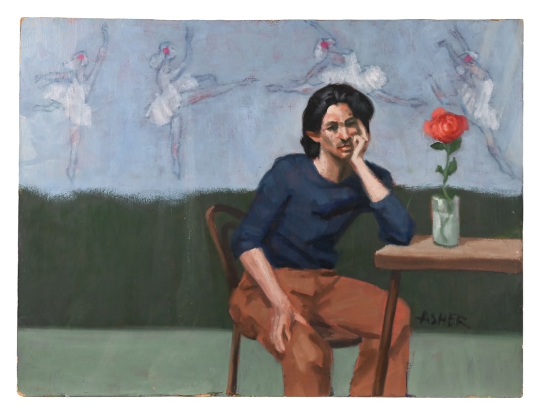 Asher Topel Signed Oil Painting Portrait Young Man (1 of 8)