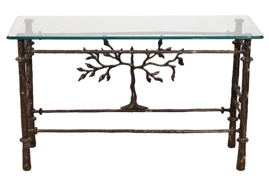 Diego Giacometti Style Iron & Glass Console Table (1 of 13)