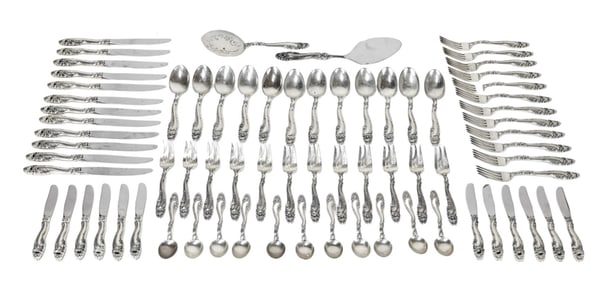 Gorham Sterling Silver Decor Pattern Flatware Set