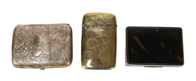 3 Antique Sterling Silver Pocket Boxes